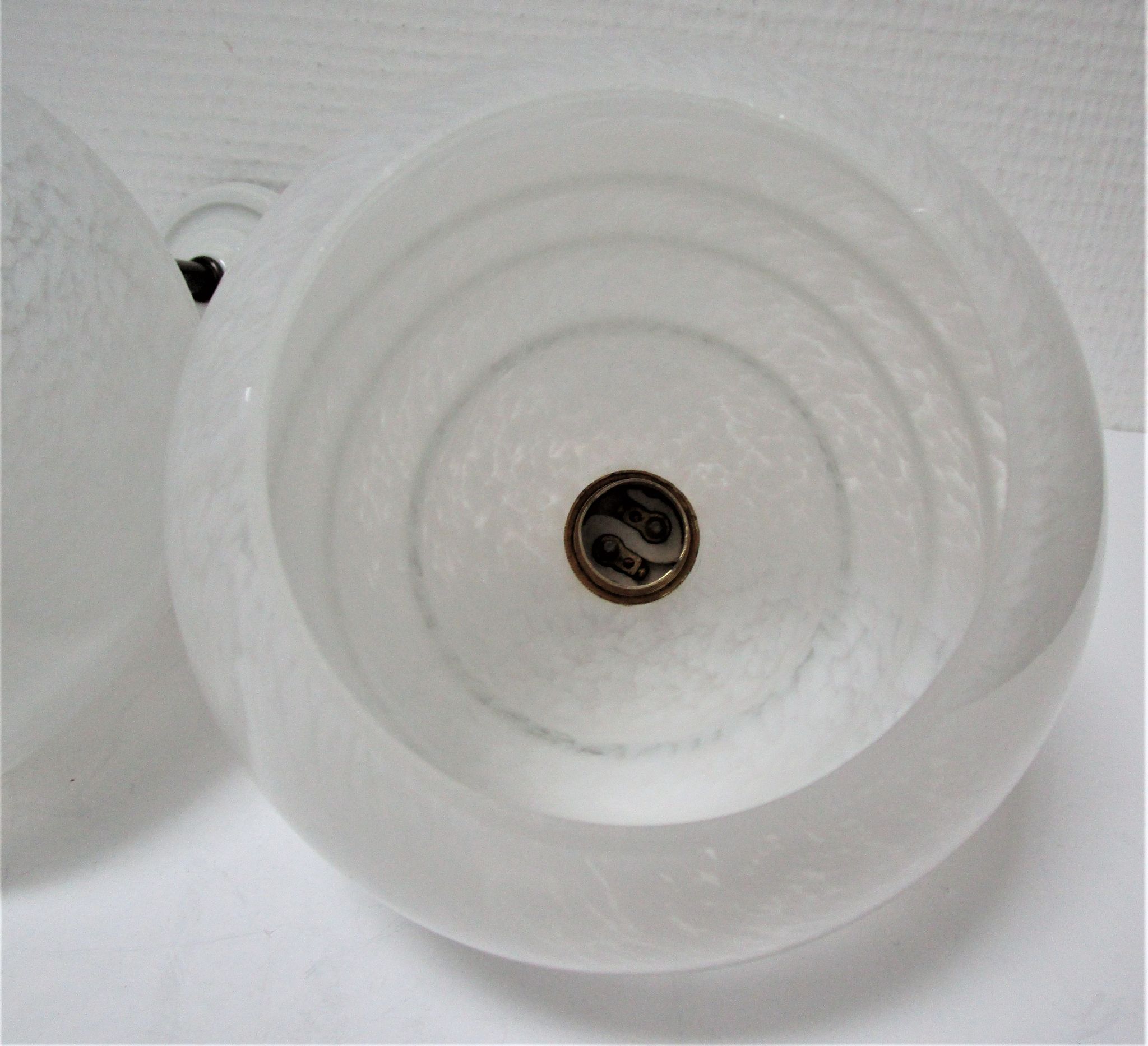 Pair of porcelain sconces brass glass of clchy white art deco