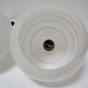 Pair of porcelain sconces brass glass of clchy white art deco