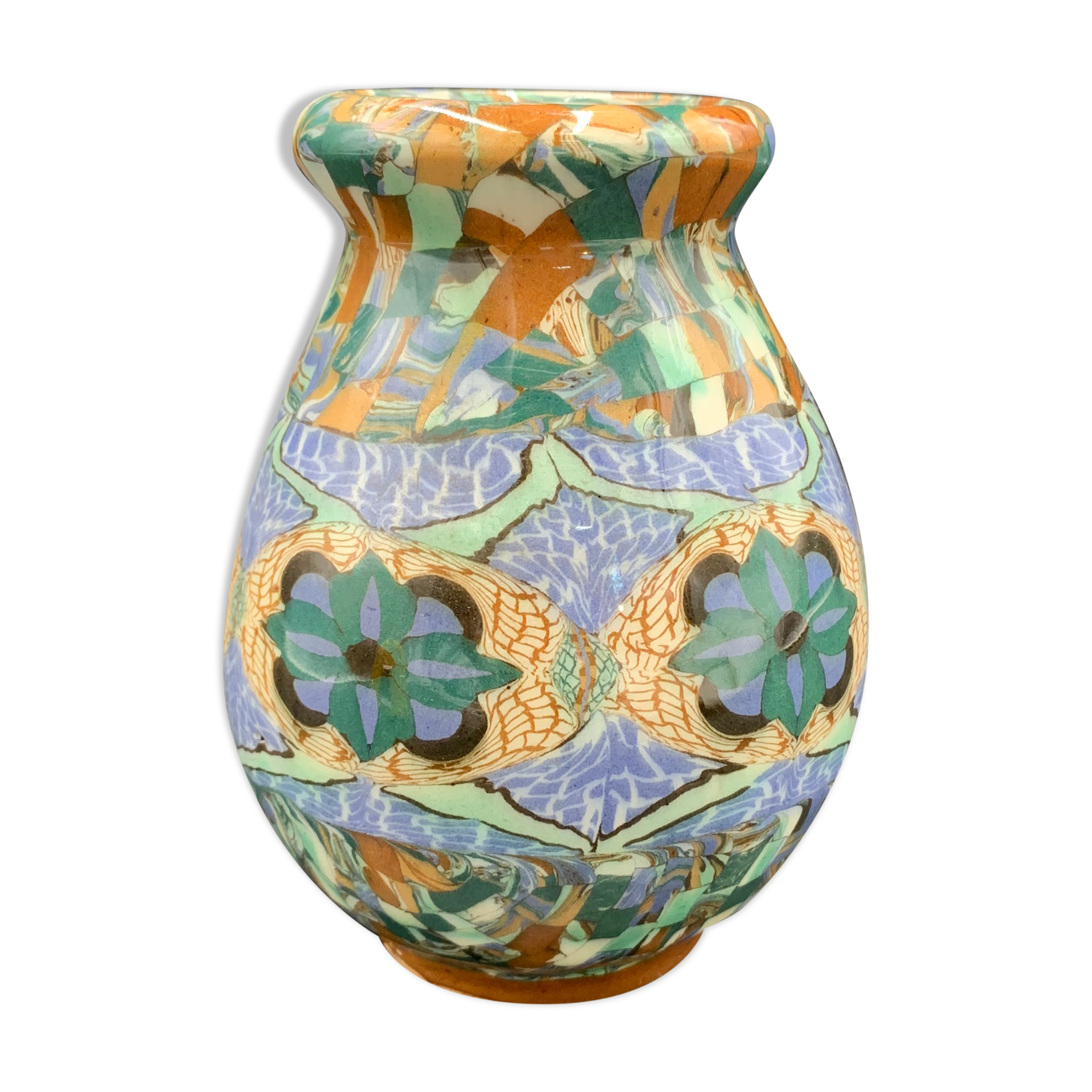 Ovoid vase mosaic Gerbino 19, Vallauris