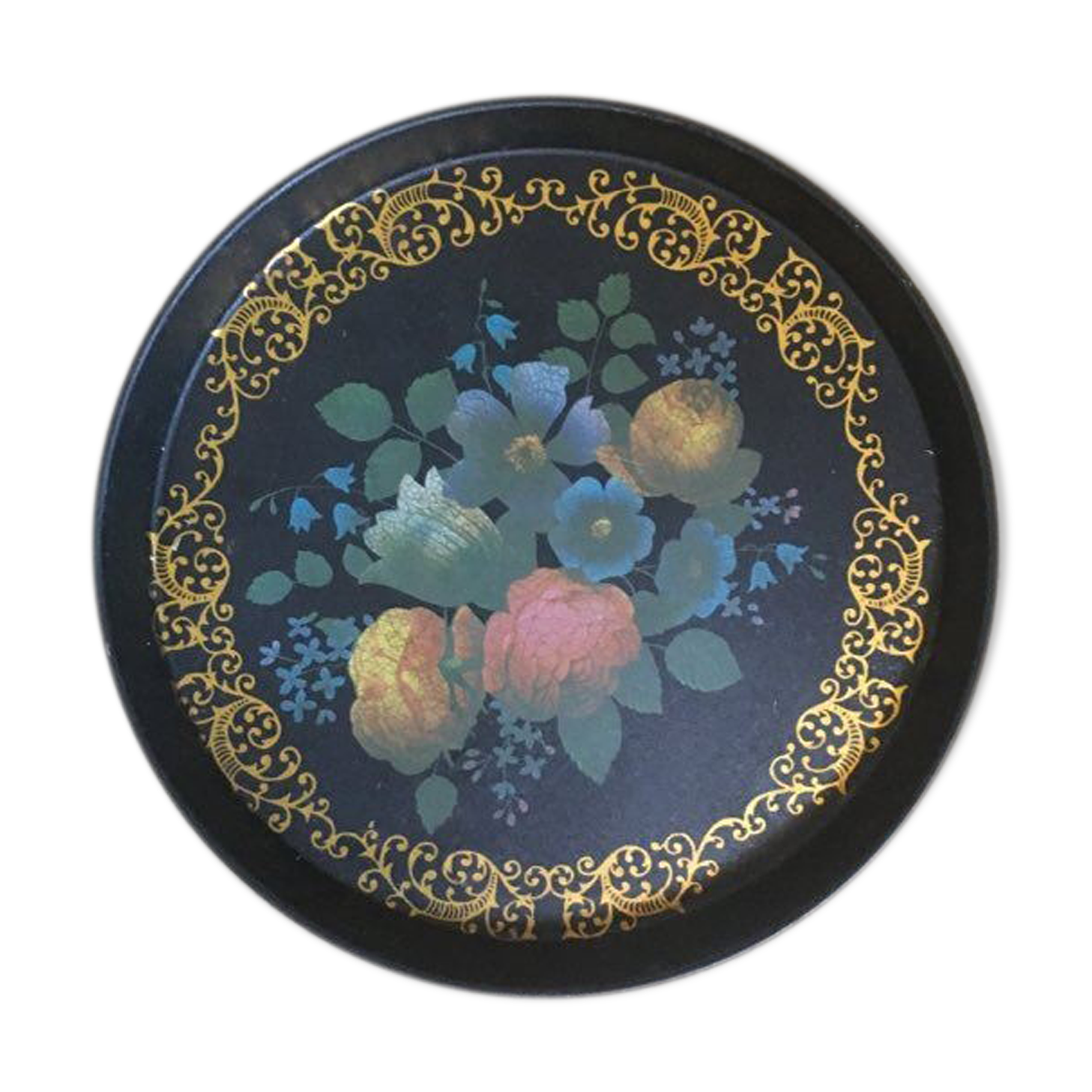 Napoleon III-style painted tole tray