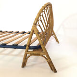 Cot basket rattan of the 1960s