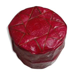 pouf marocain rouge en