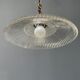 Glass holophane hangingor pendant lamp with brass gallery