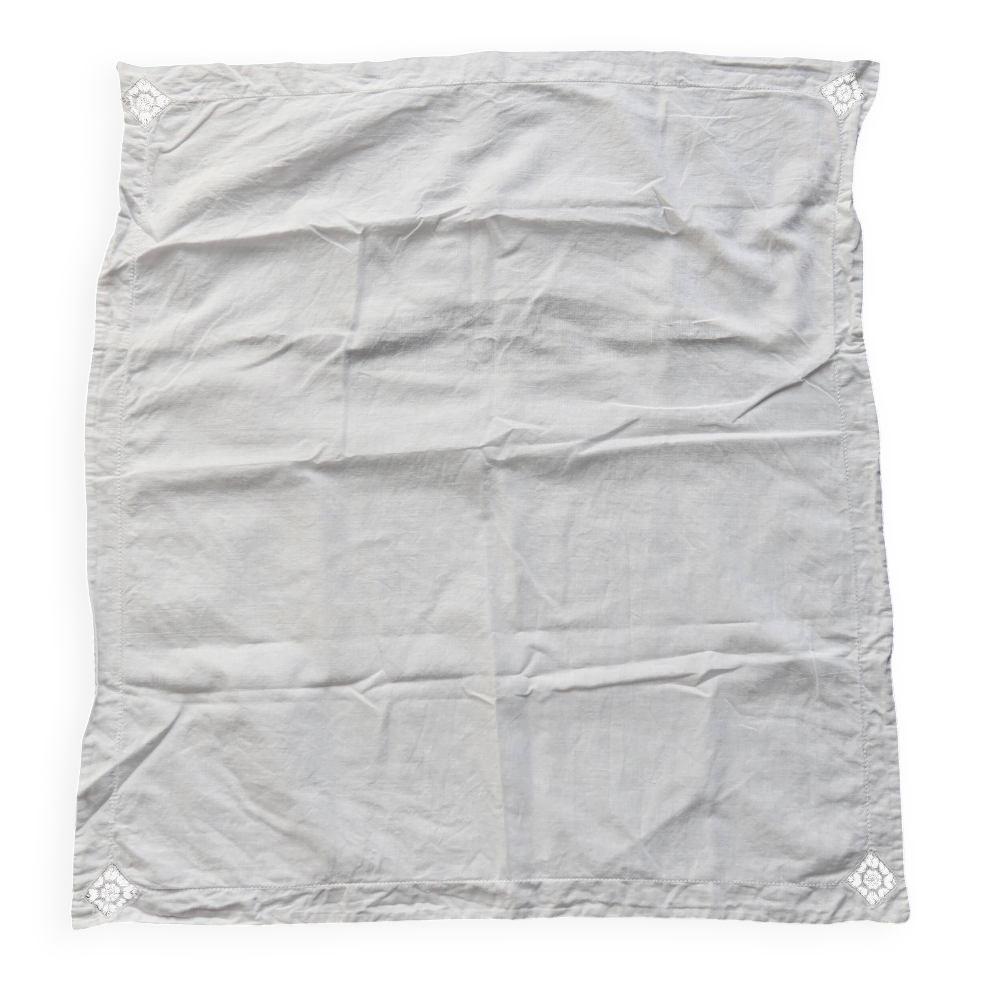 Vintage white cotton pillowcase - Embroidery