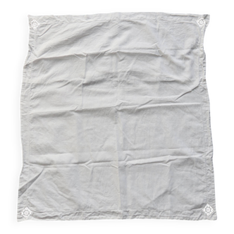 Vintage white cotton pillowcase - Embroidery