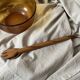 large vintage salad bowl in smoked and amber glass, France 1970
