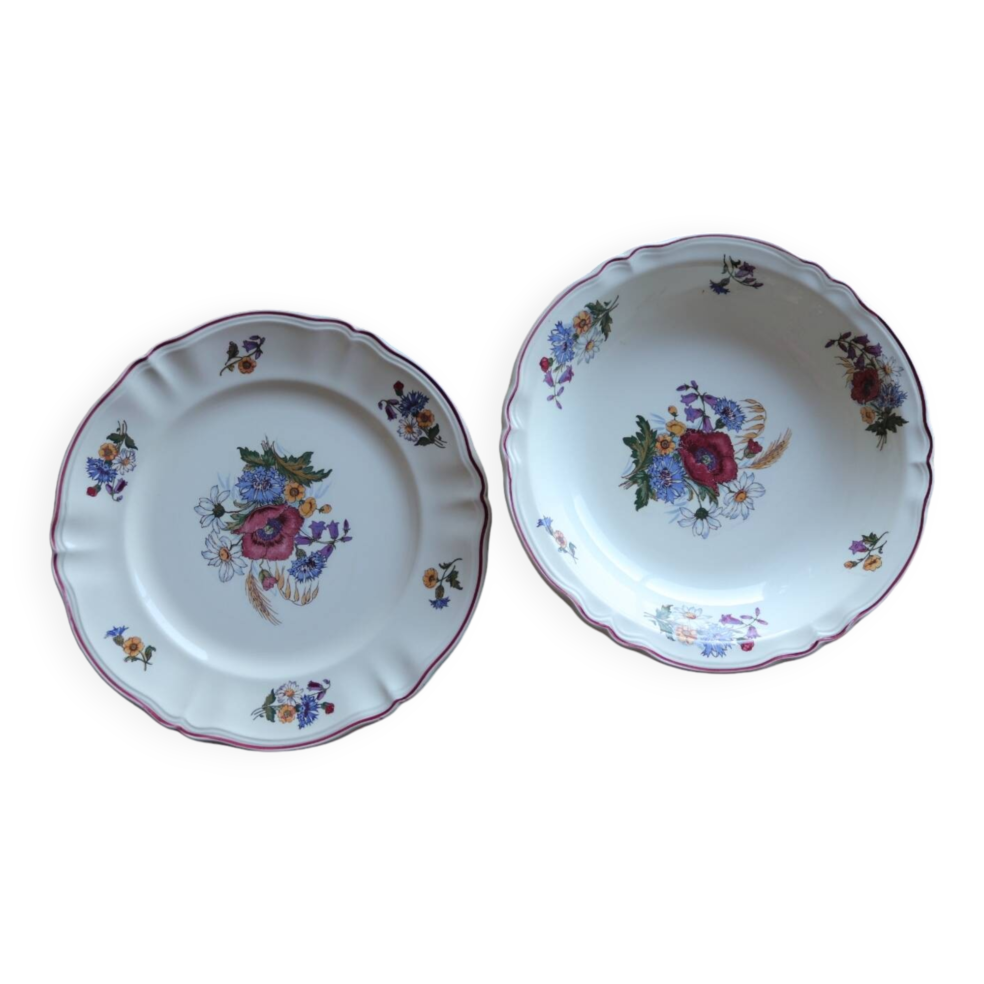 2 large Agreste flowered dishes