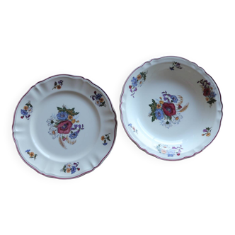 2 large Agreste flowered dishes
