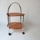 Foldable wooden rolling dessert trolley