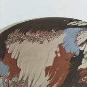 Coupe en terre mêlée d'Apt – Signée Bernard – Décor marbré polychrome
