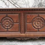 Carved walnut chest of drawers, 1970s