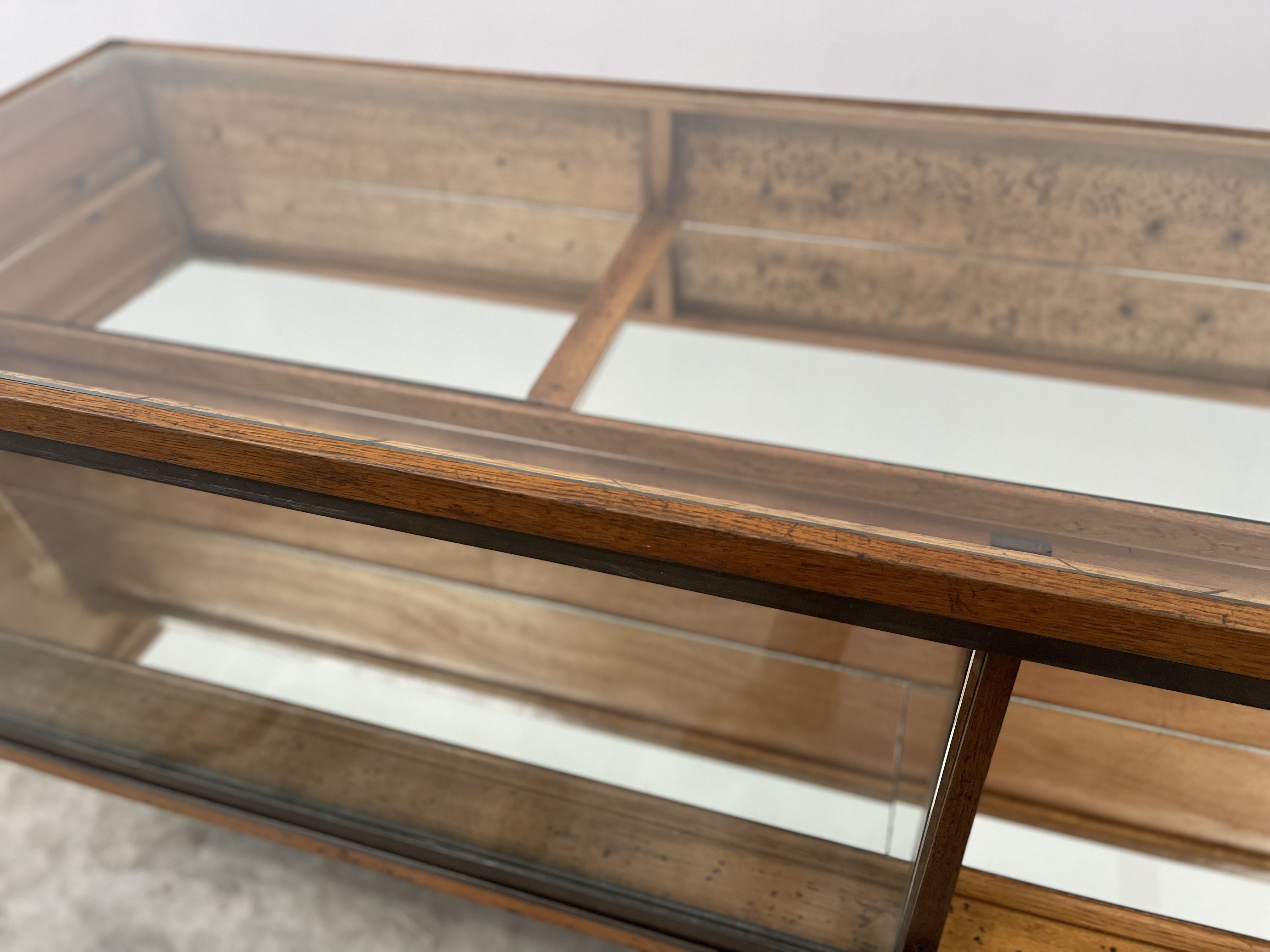 2 Showcases furniture of loom with drawers oak wood jewelry Art Deco 1930' compass feet