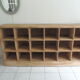 Vintage craft furniture on pitchpin wheels, 18 lockers.