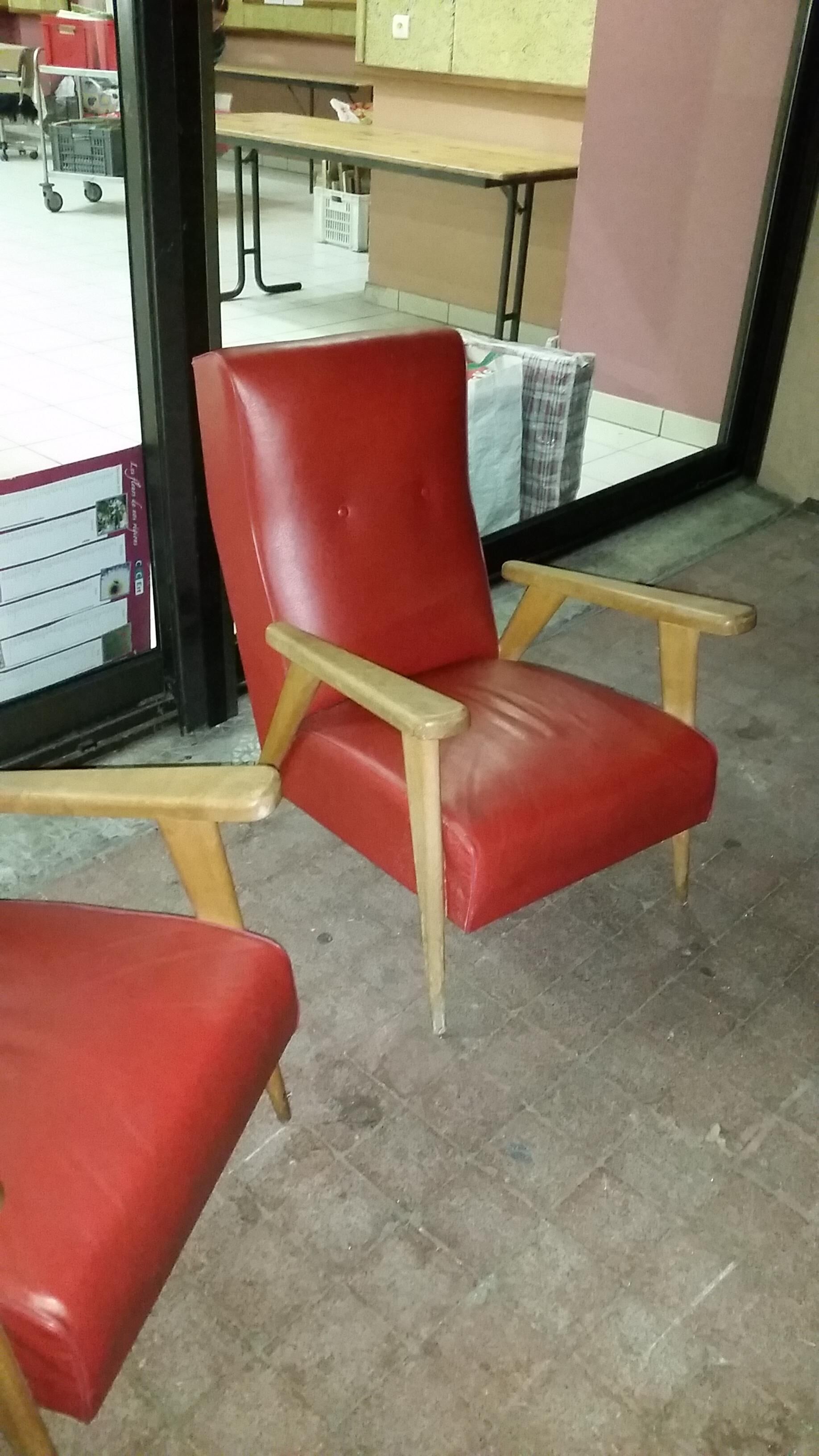 Old pair of Chair vintage, year 60, foot compass