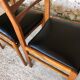 Set of 4 scandinavian chairs in blond teak and black skai 60s