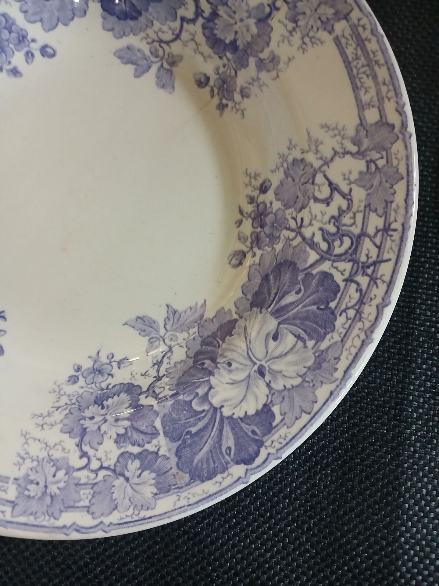 4 antique deep plates in ironstone