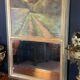 Late 19th century trumeau fireplace mirror painting signed Carlier country path