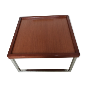 Table basse carrée bois & métal