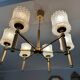 Brass and glass chandelier 1970