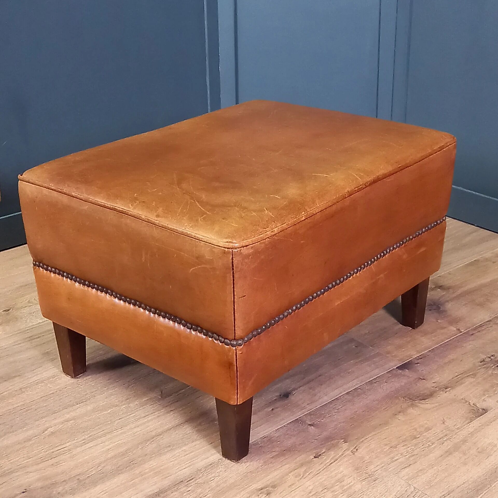 Sheepskin ottoman