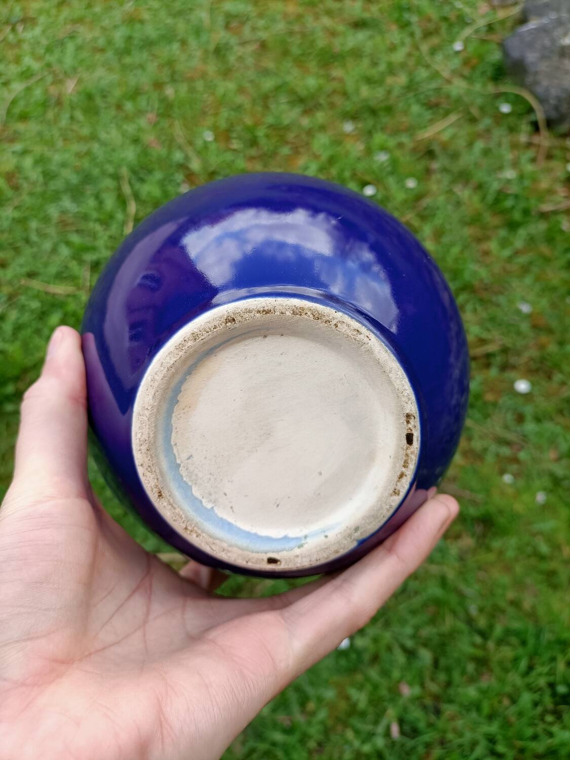 Intense blue ceramic vase