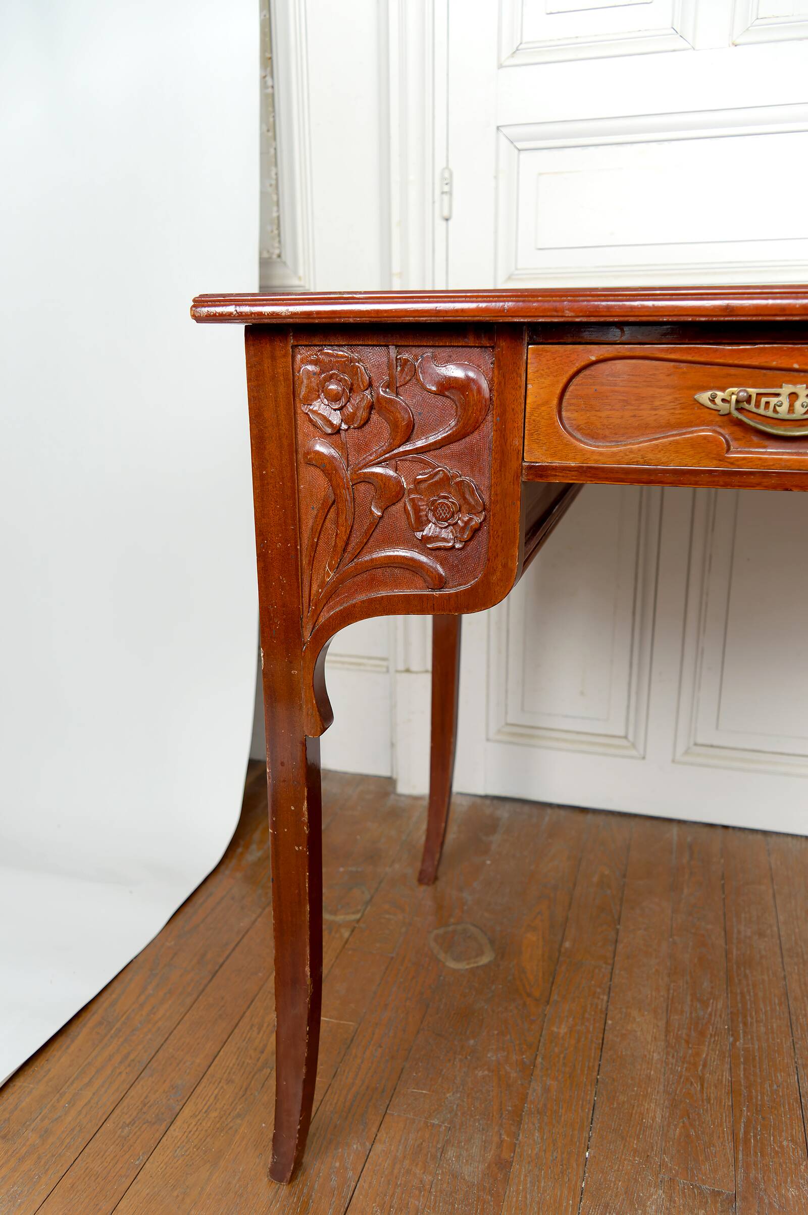 Art Nouveau / Jugendstil Desk, Carved Mahogany, Germany, Circa 1910