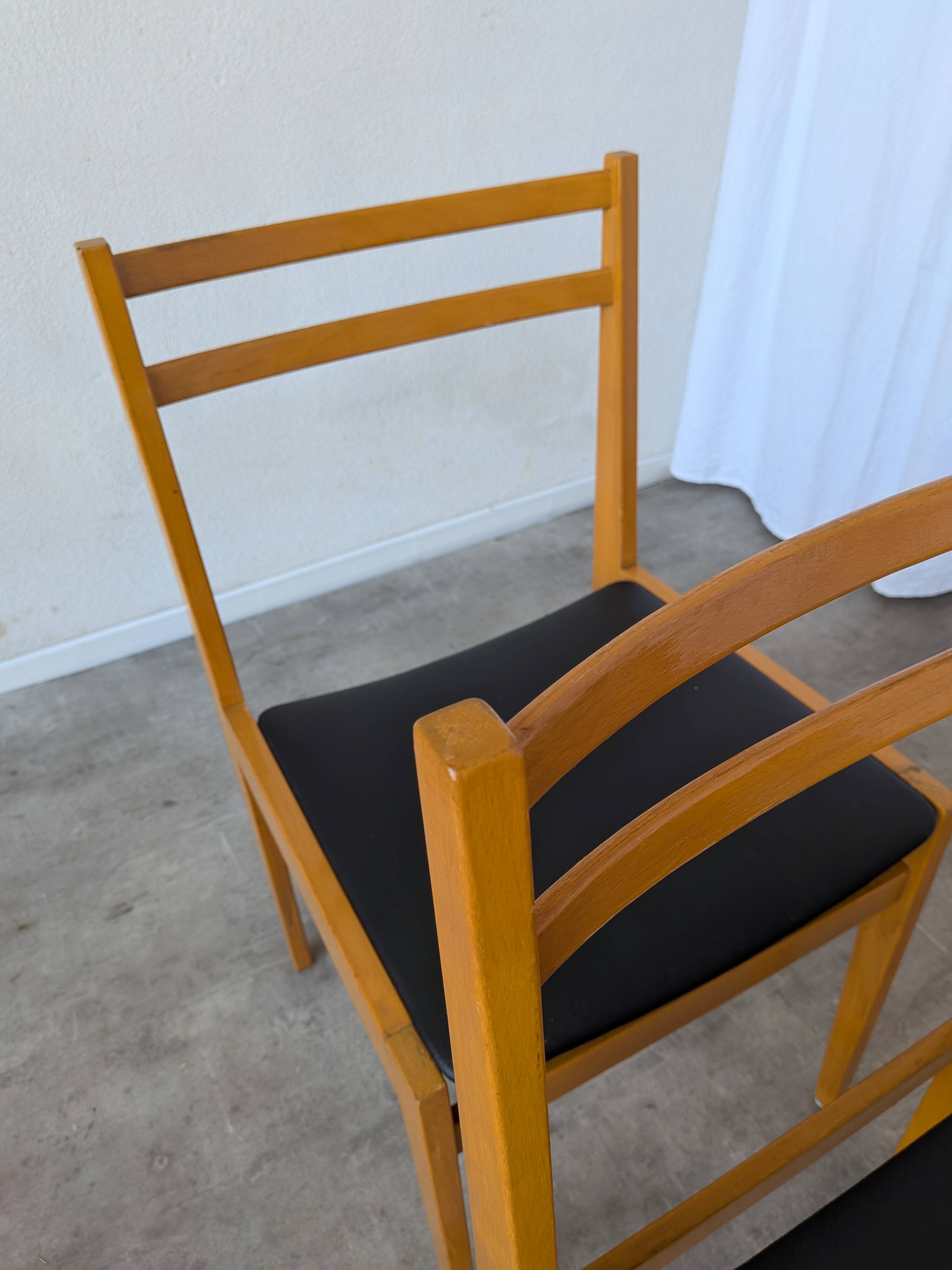 Chaises de salle à manger en bois scandinave vintage - Branko Ursic STOL Kamnik, ensemble o