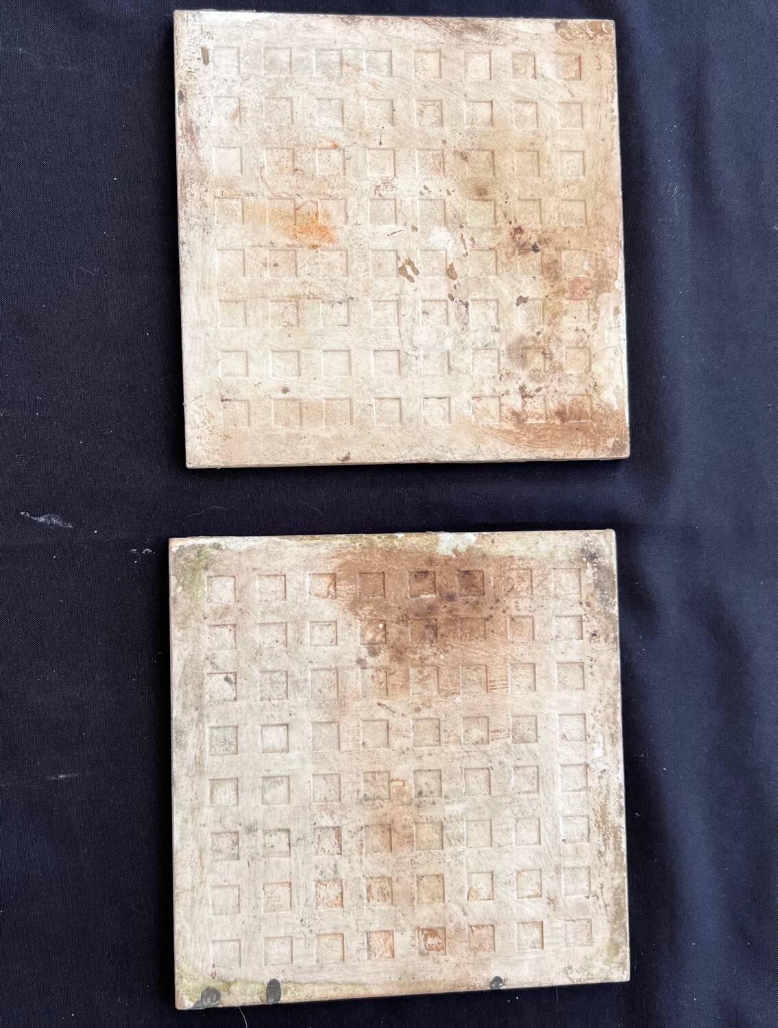 2 Roger Capron tiles – Geometric vintage ceramic