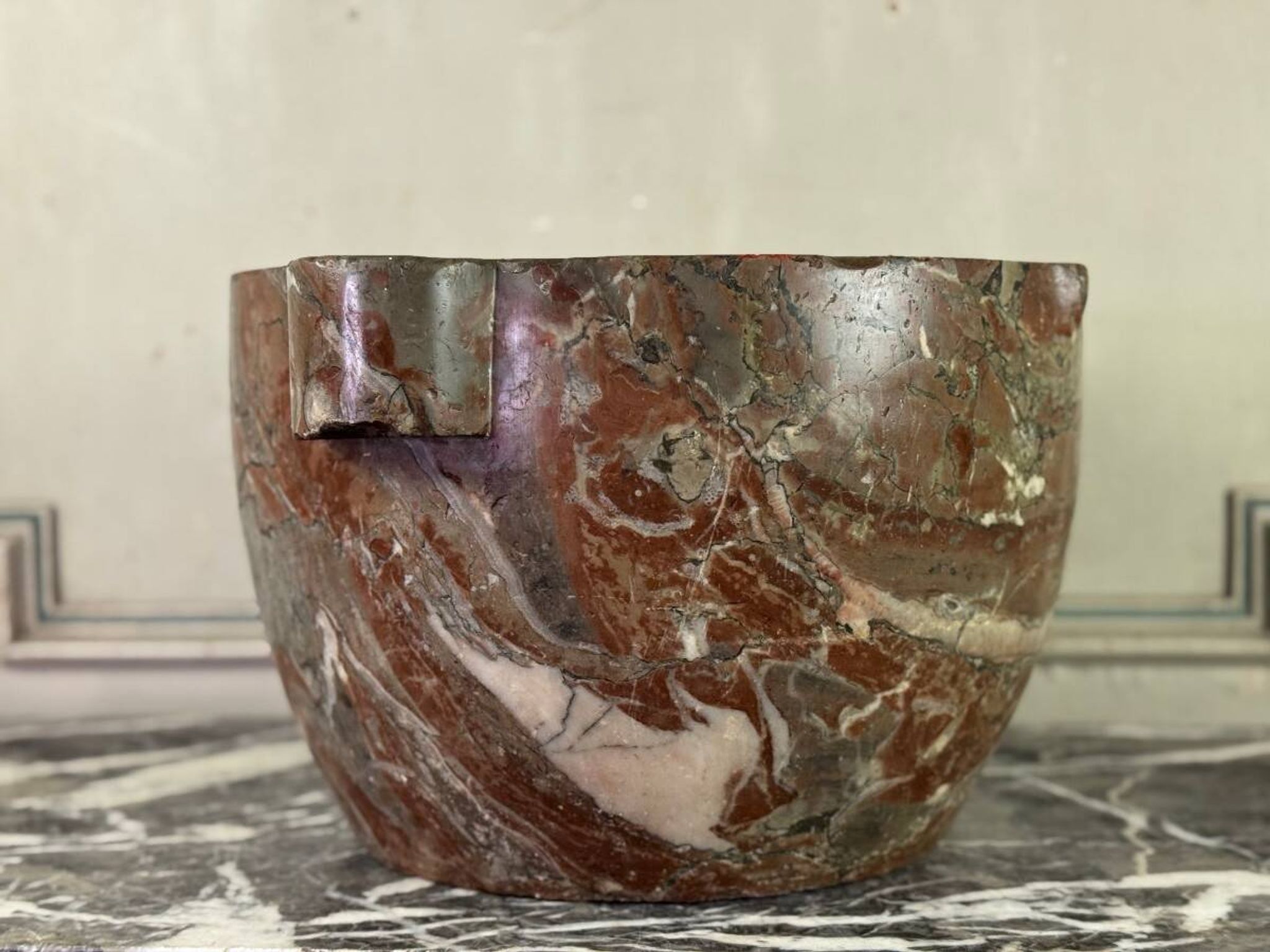 Large marble mortar from Rance, 18th century