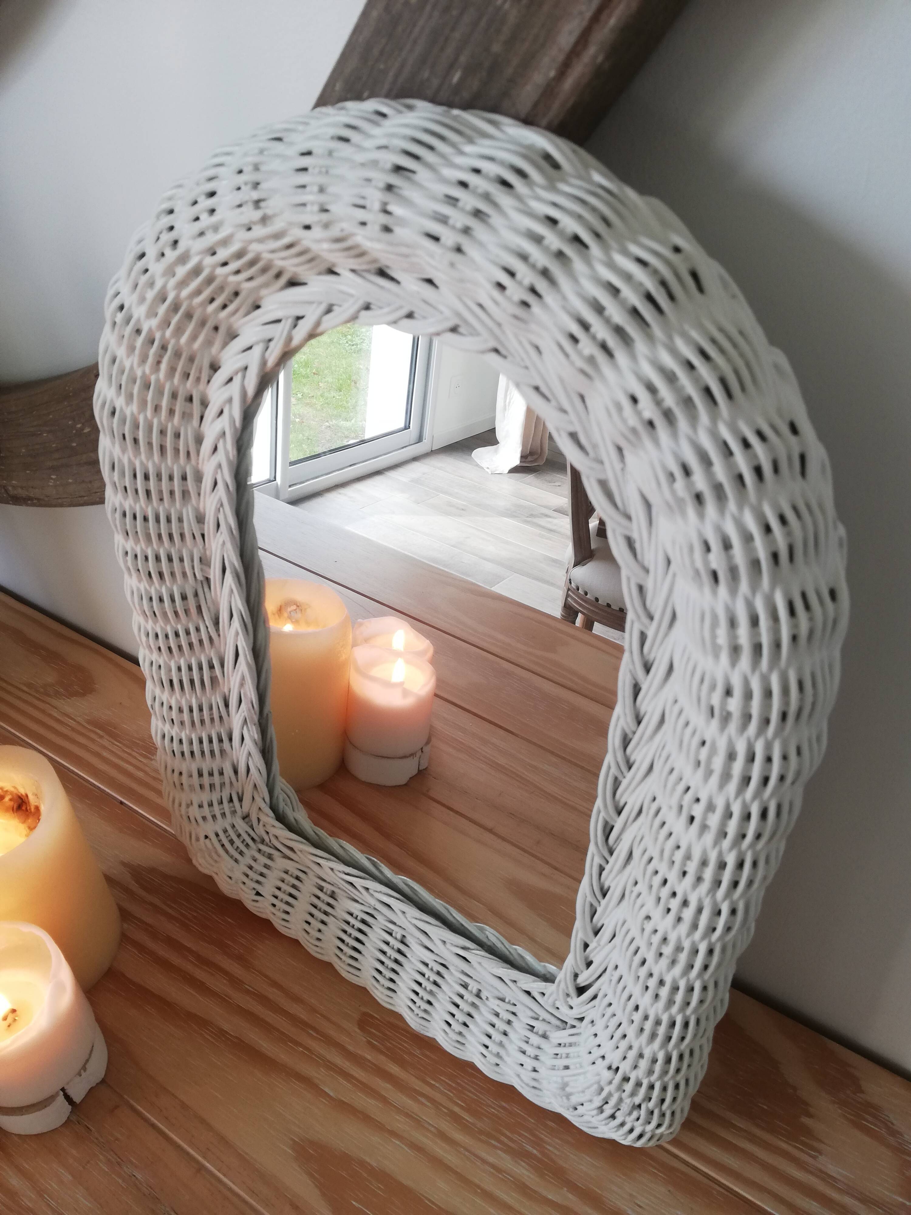 Vintage wicker mirror
