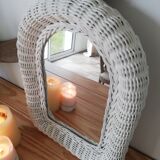Vintage wicker mirror