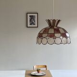 1950s vintage pendant light with mother-of-pearl shade