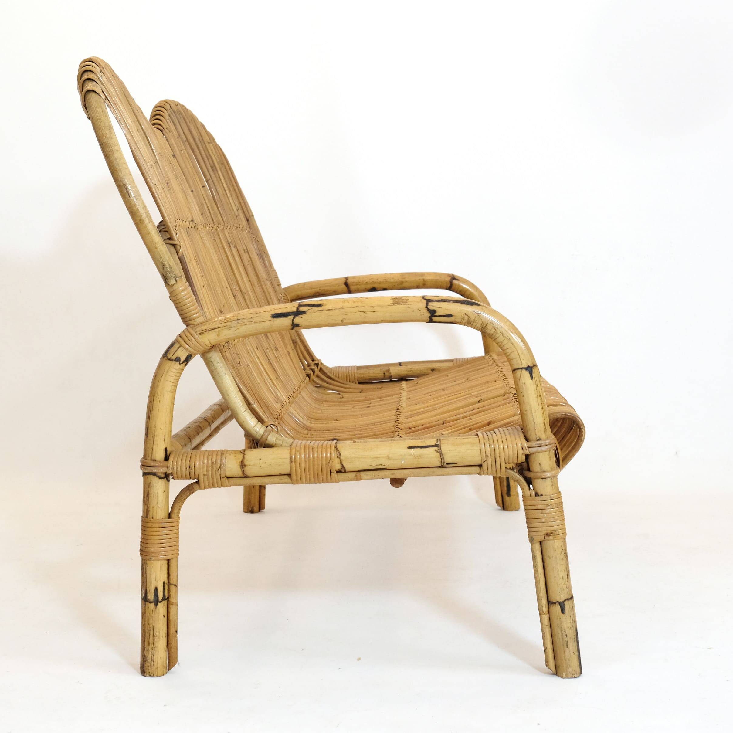 Canapé en rotin italien des années 60