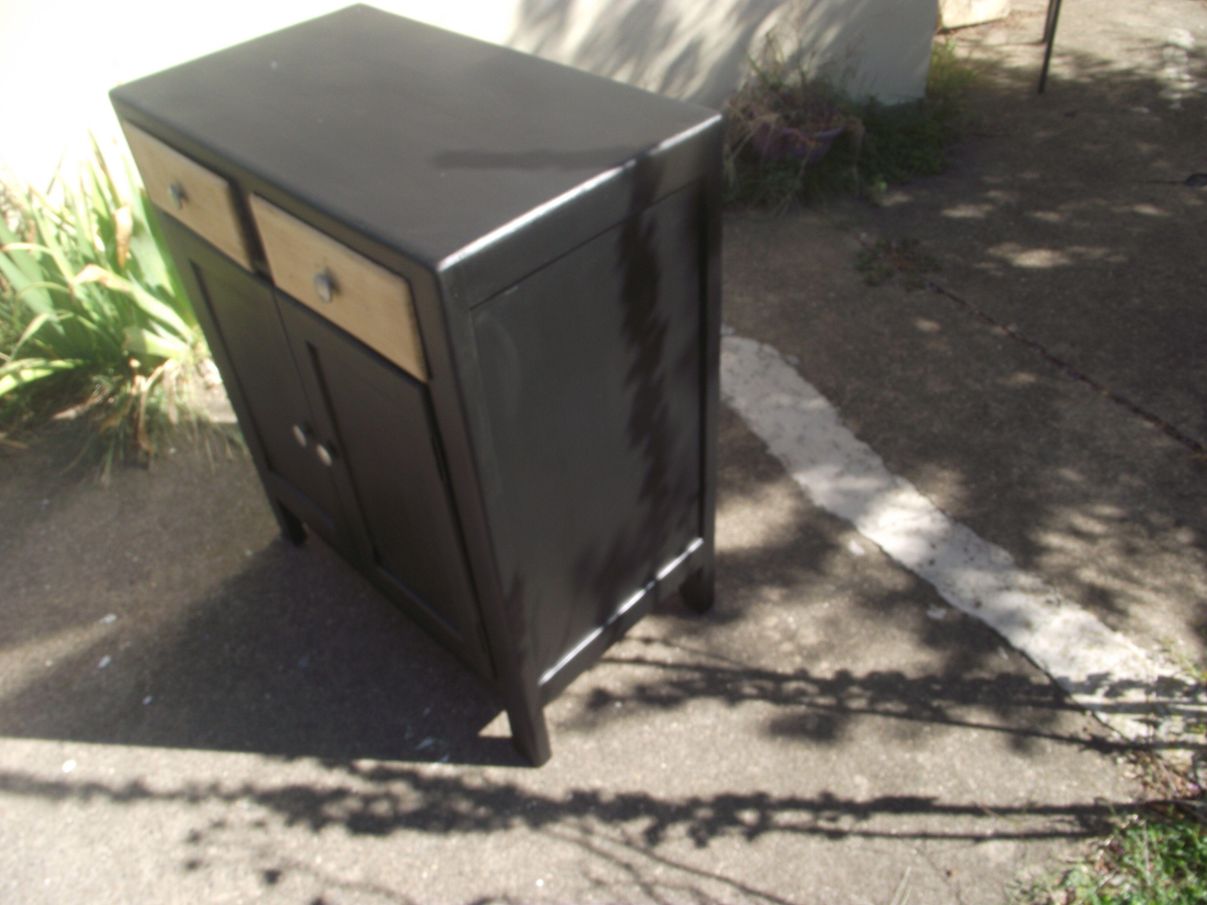 Parisian buffet painted in black from the 50s
