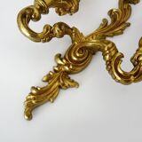 Antique pair of double-light brass wall sconces, 1960s