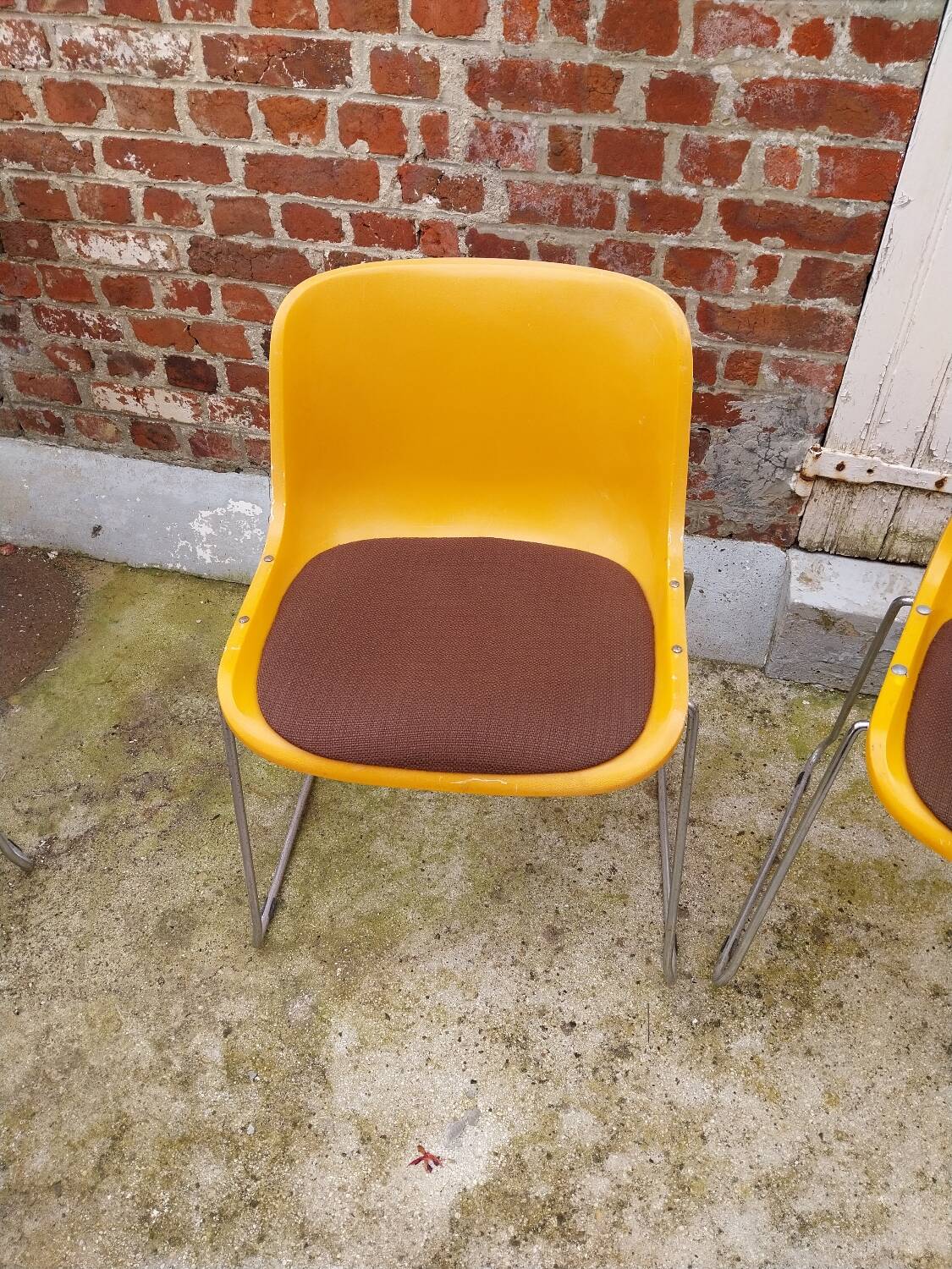 Paire de chaises traineaux Orange