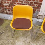 Paire de chaises traineaux Orange