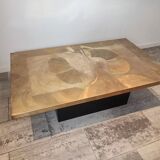 Brass coffee table engraved by Christian Krekels