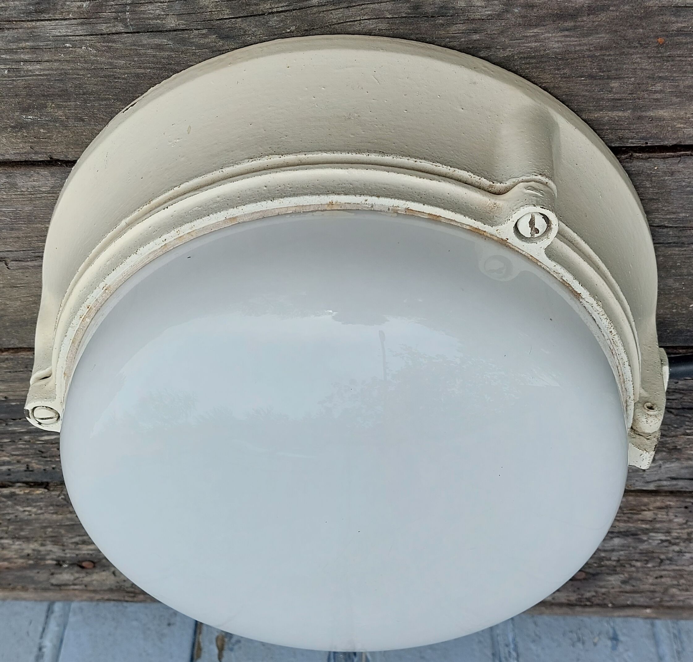 industrial ceiling lamp in opaline