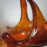 Amber blown glass empty pocket from the 60s