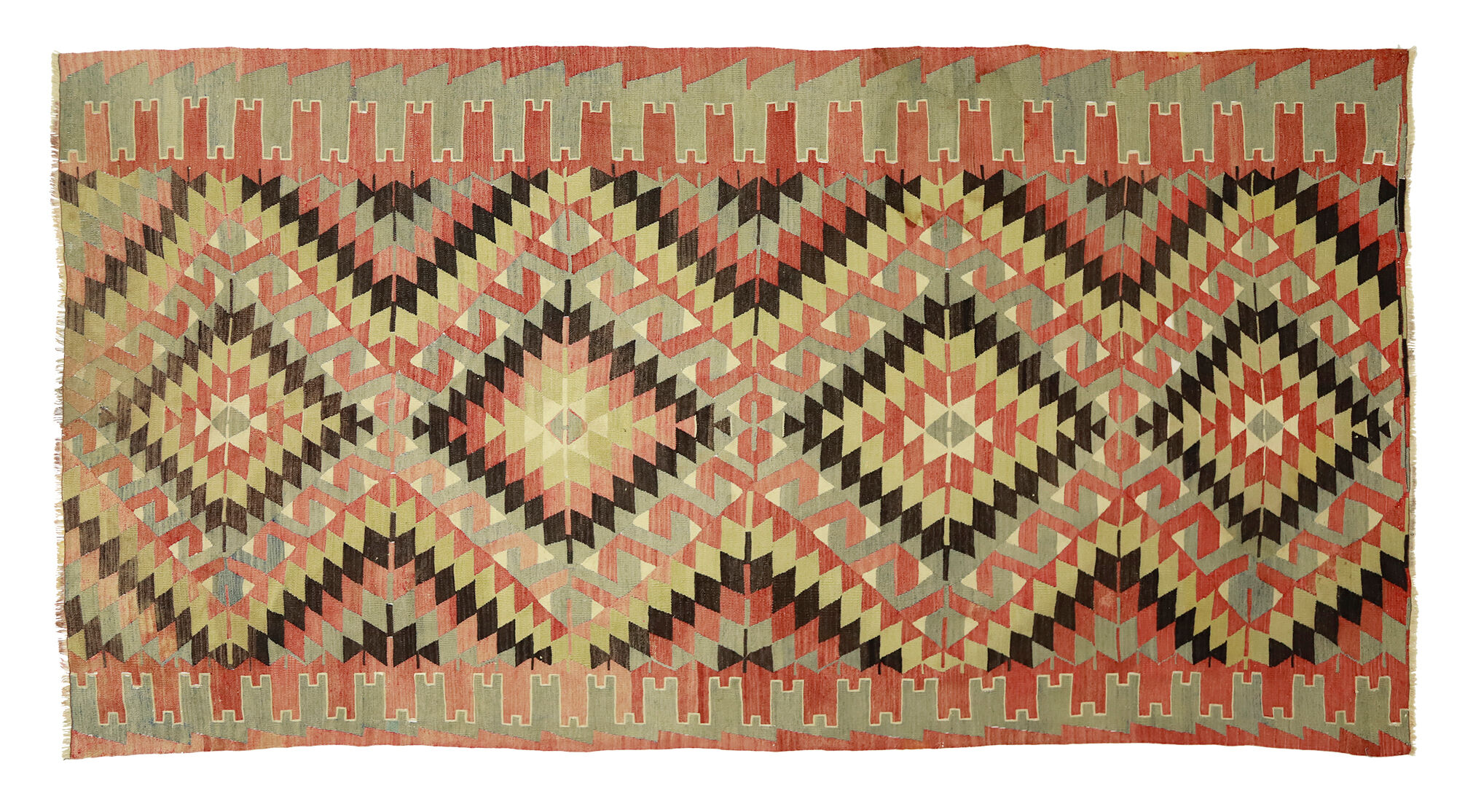 Anatolian handmade kilim rug 310 cm x 170 cm