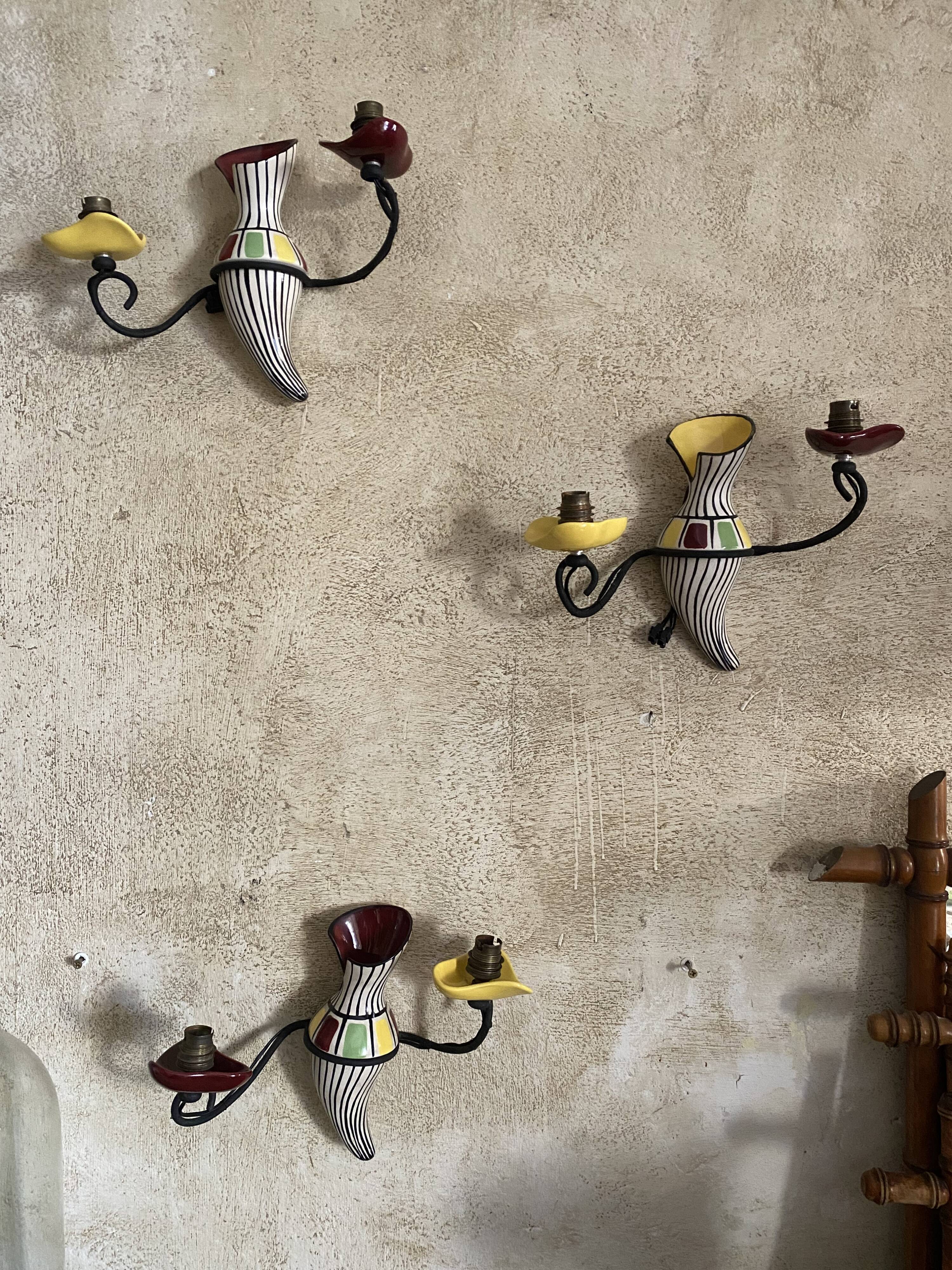 Vintage ceramic wall lights