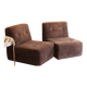 Pair of vintage brown fabric armchairs