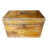 Antique wooden box with compartment