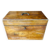 Antique wooden box with compartment
