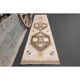 1970s Vintage Turkish Hand-Knotted Wool Cotton Beige Runner Rug 90x391