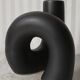 Black ceramic tube candle holder