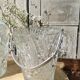 Seau à glace ou glaçons vintage en verre ciselé