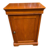 Wooden side table with drawer and storage, Louis Philippe style.