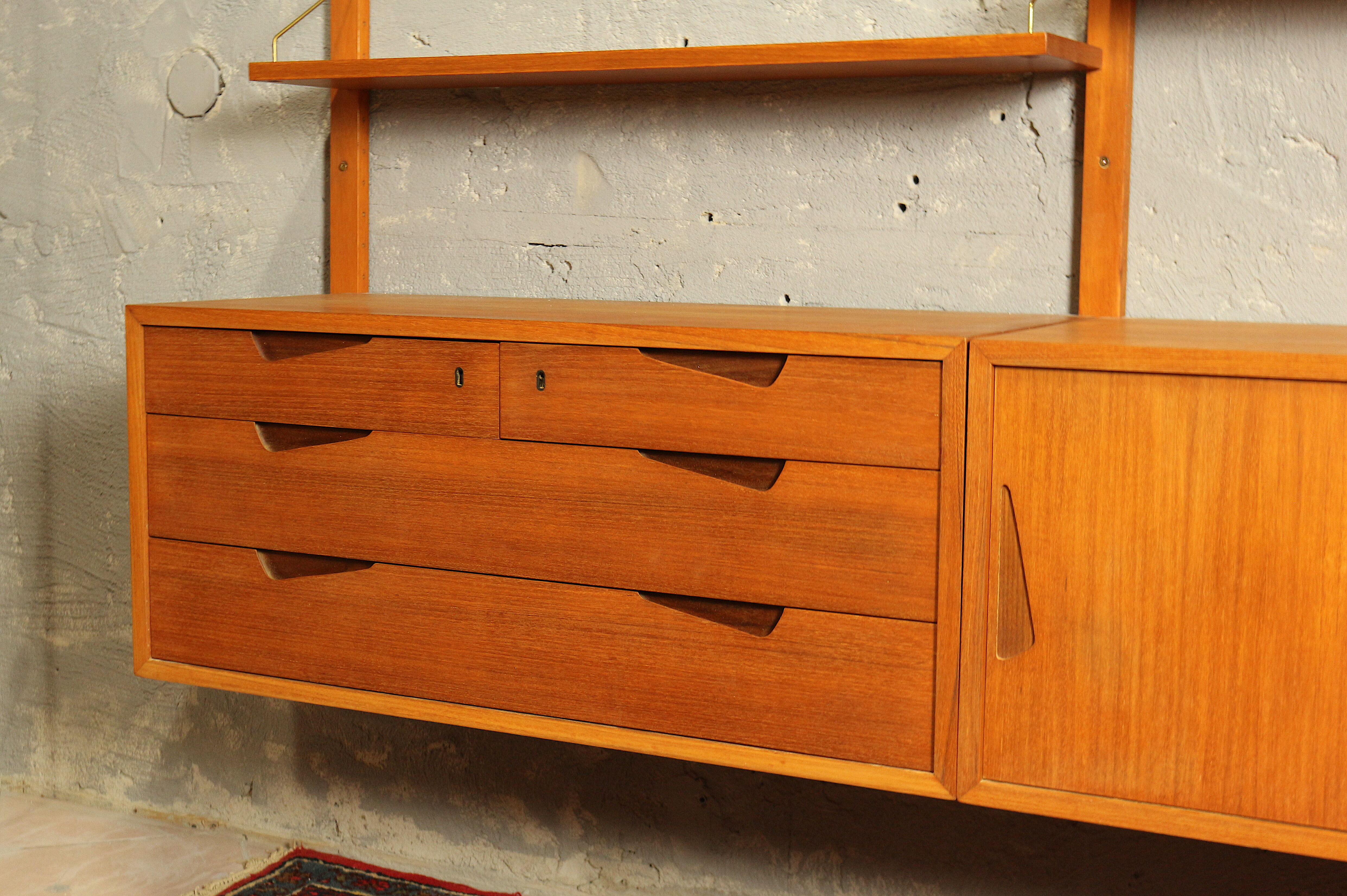 Mid Century Wall Unit by Rival Brødrene Jåtog Mobelfabrik, Norway 1960's